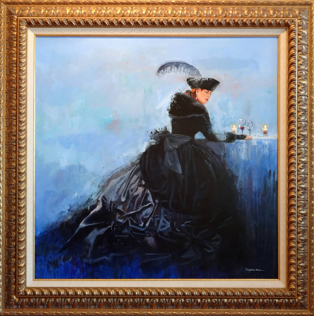La Robe Noire - Painting by Annie Puybareau