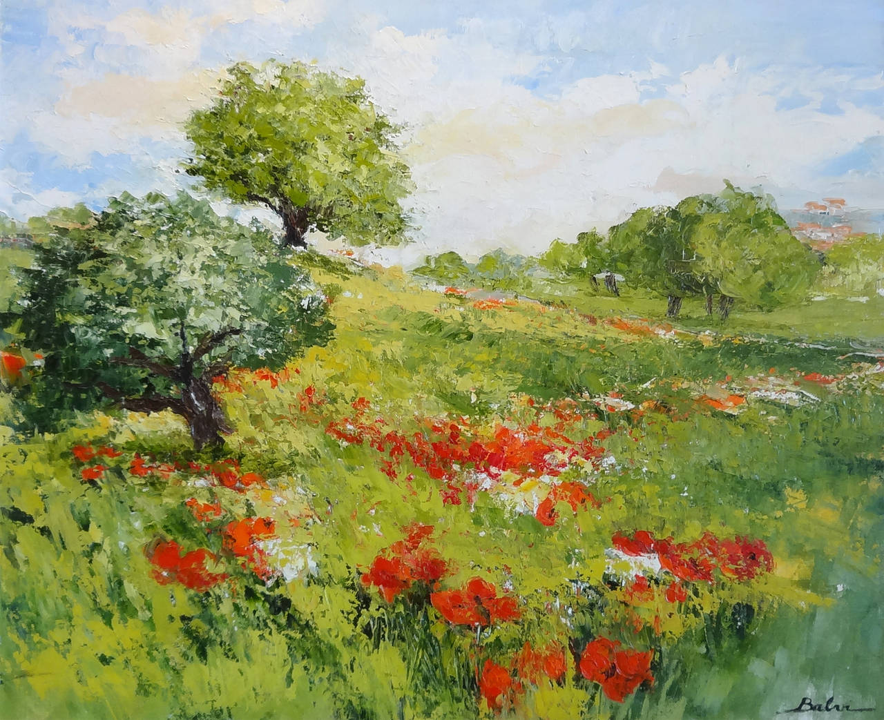 Simone Balvi Landscape Painting - Summer in Normandy (L'Été en Normandie)