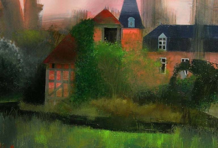 Marc le Coultre Landscape Painting – Maison Tres Bien Situee