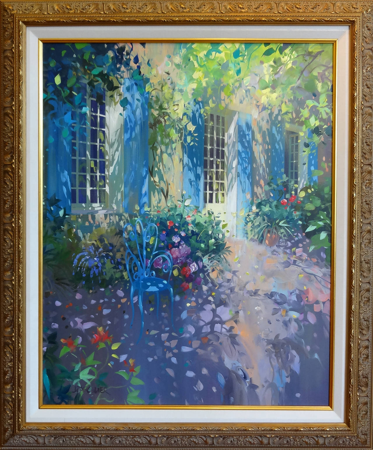Sunny Garden (Jardin Ensoleillé) - Painting by Laurent Parcelier