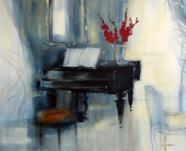 Catherine Coren Interior Painting - The Red Stool (Le Tabouret Rouge (Piano))