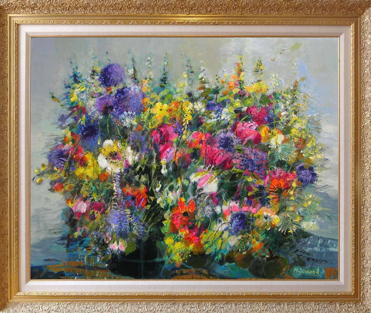 Composition Florale - Painting by Monique Journod