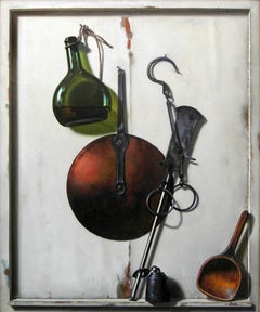 Vintage Utensils with a Bottle of Wine (Ustensiles avec Bouteille de Vin)