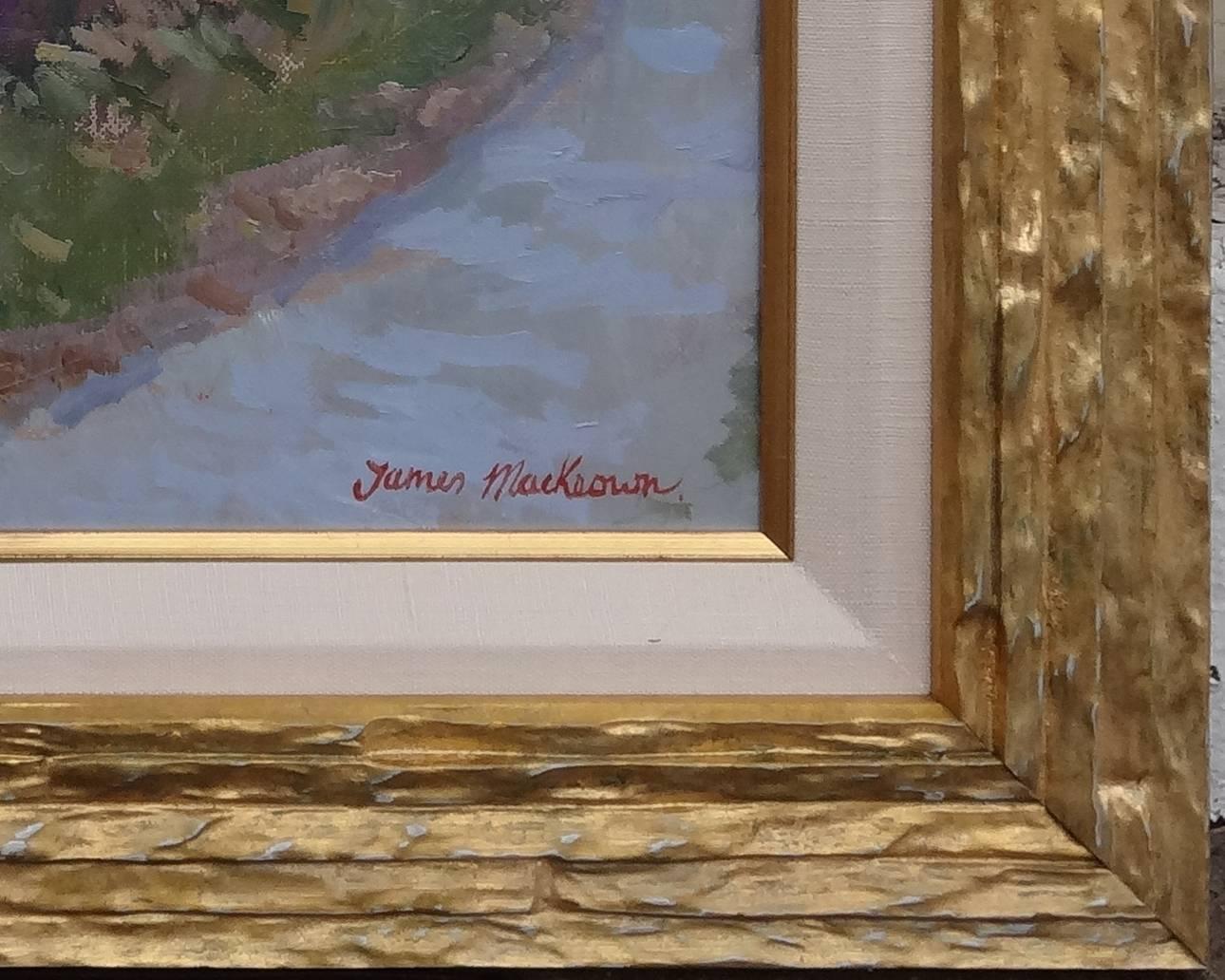 A. Stone Mauer (Impressionismus), Painting, von James MacKeown