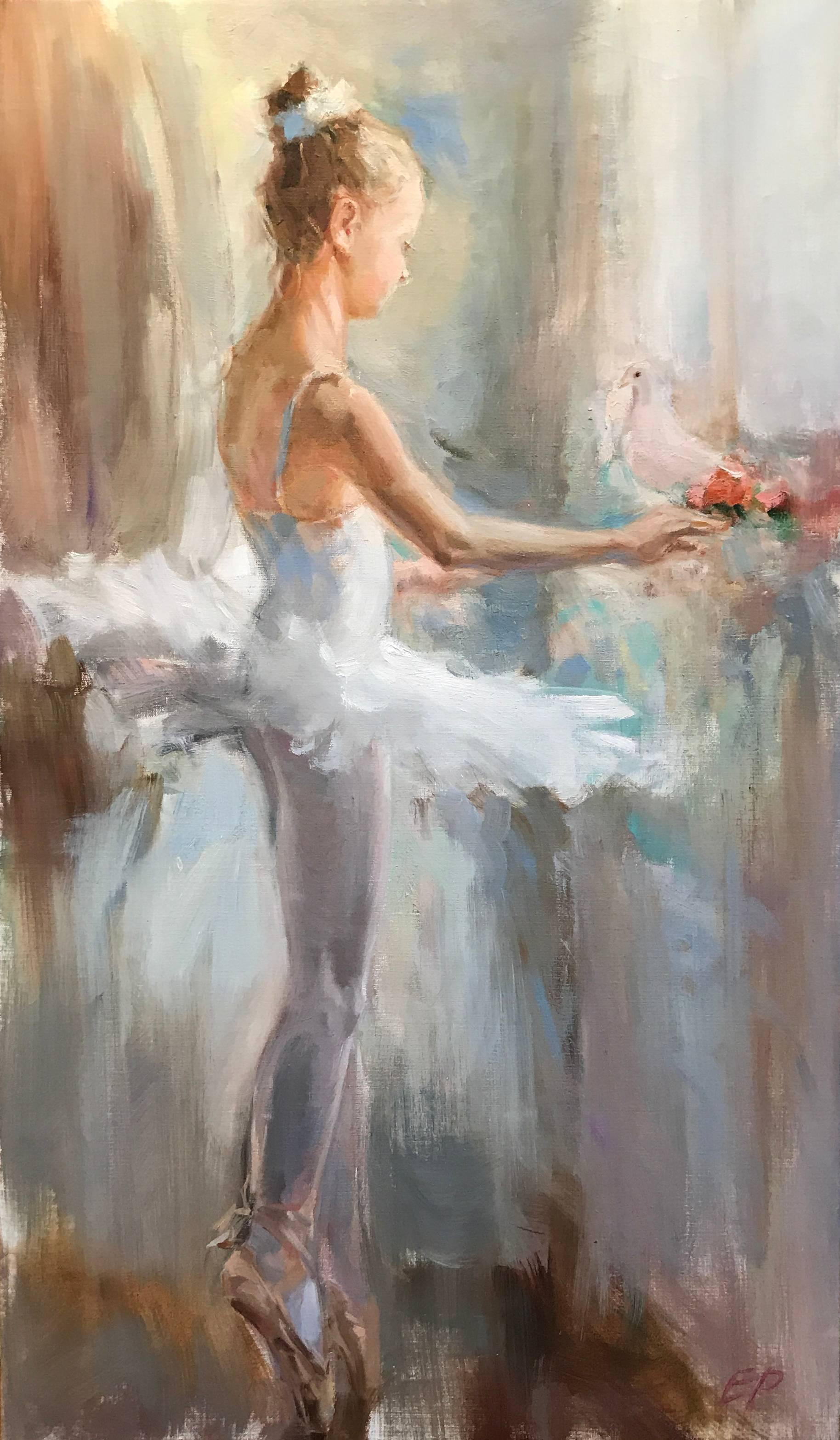 Elena Rezayeva Portrait Painting - Ballerina in White