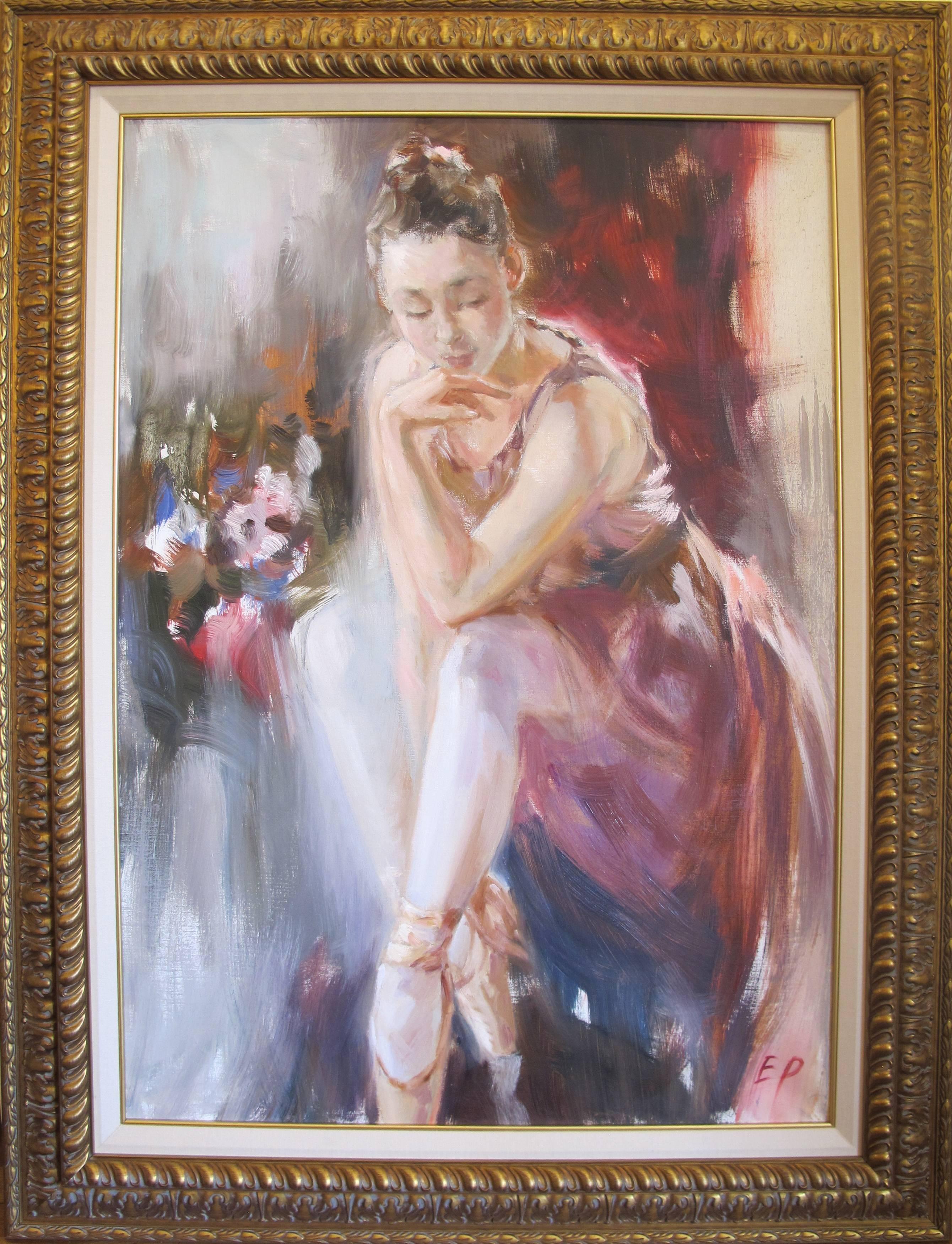 Thoughtful Ballerina - Painting by Elena Rezayeva