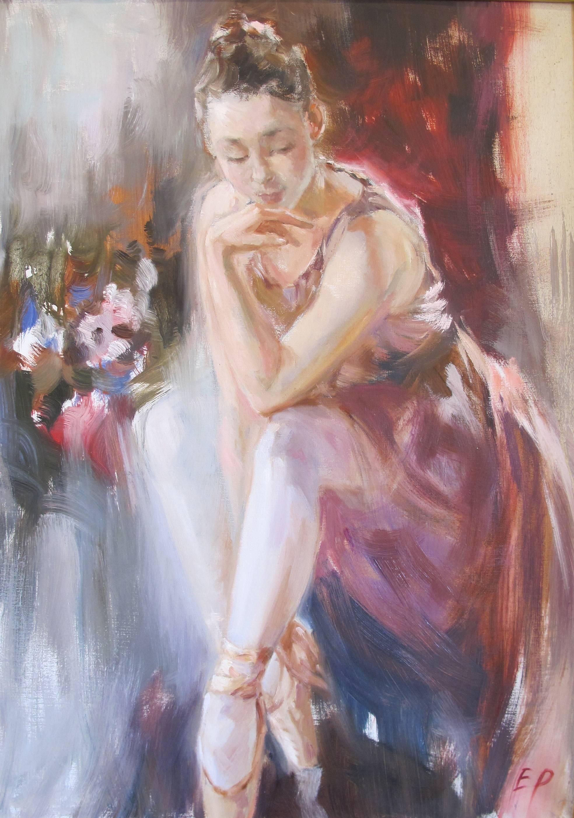Elena Rezayeva Portrait Painting - Thoughtful Ballerina