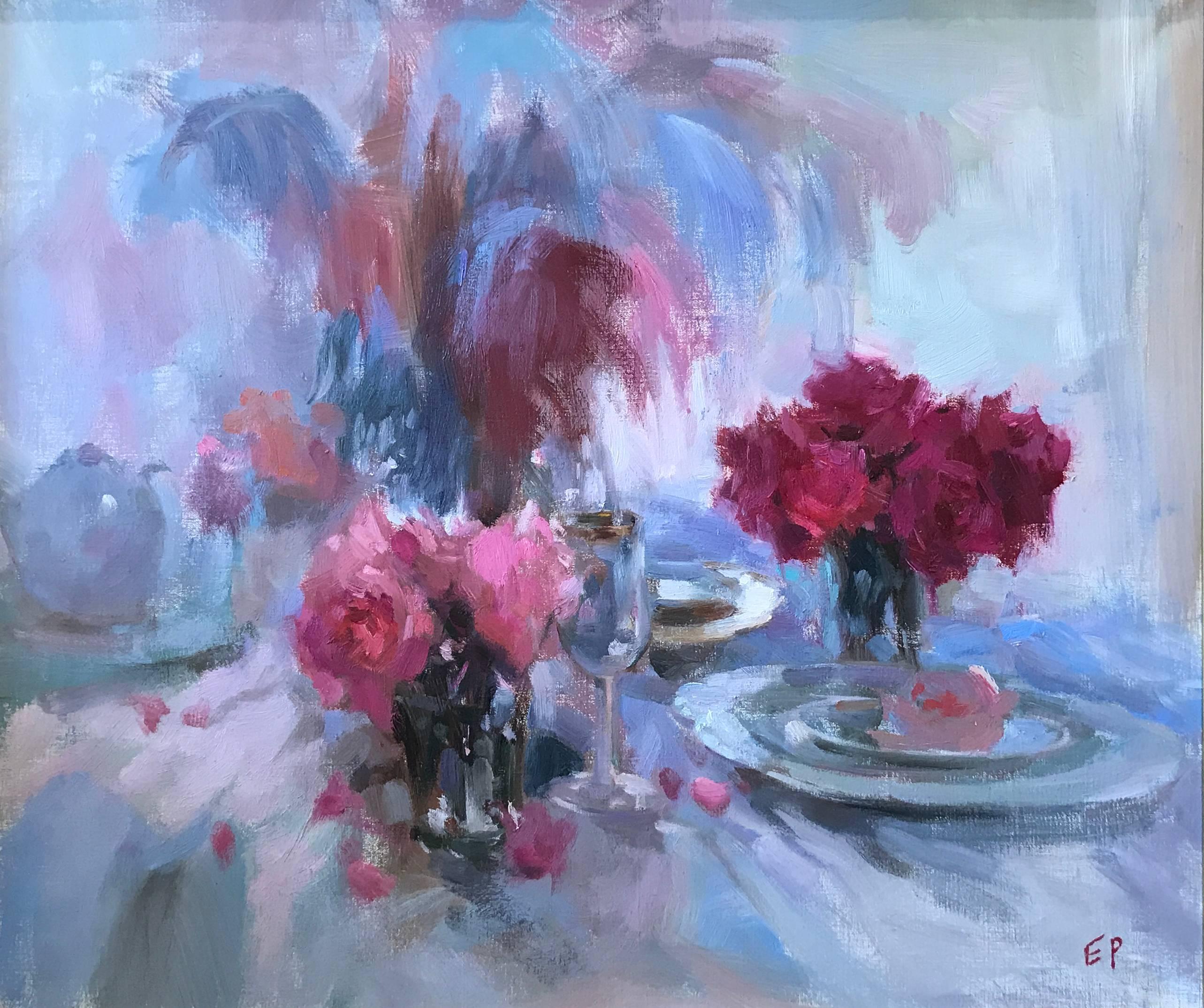 Elena Rezayeva Still-Life Painting - Still Life With Roses