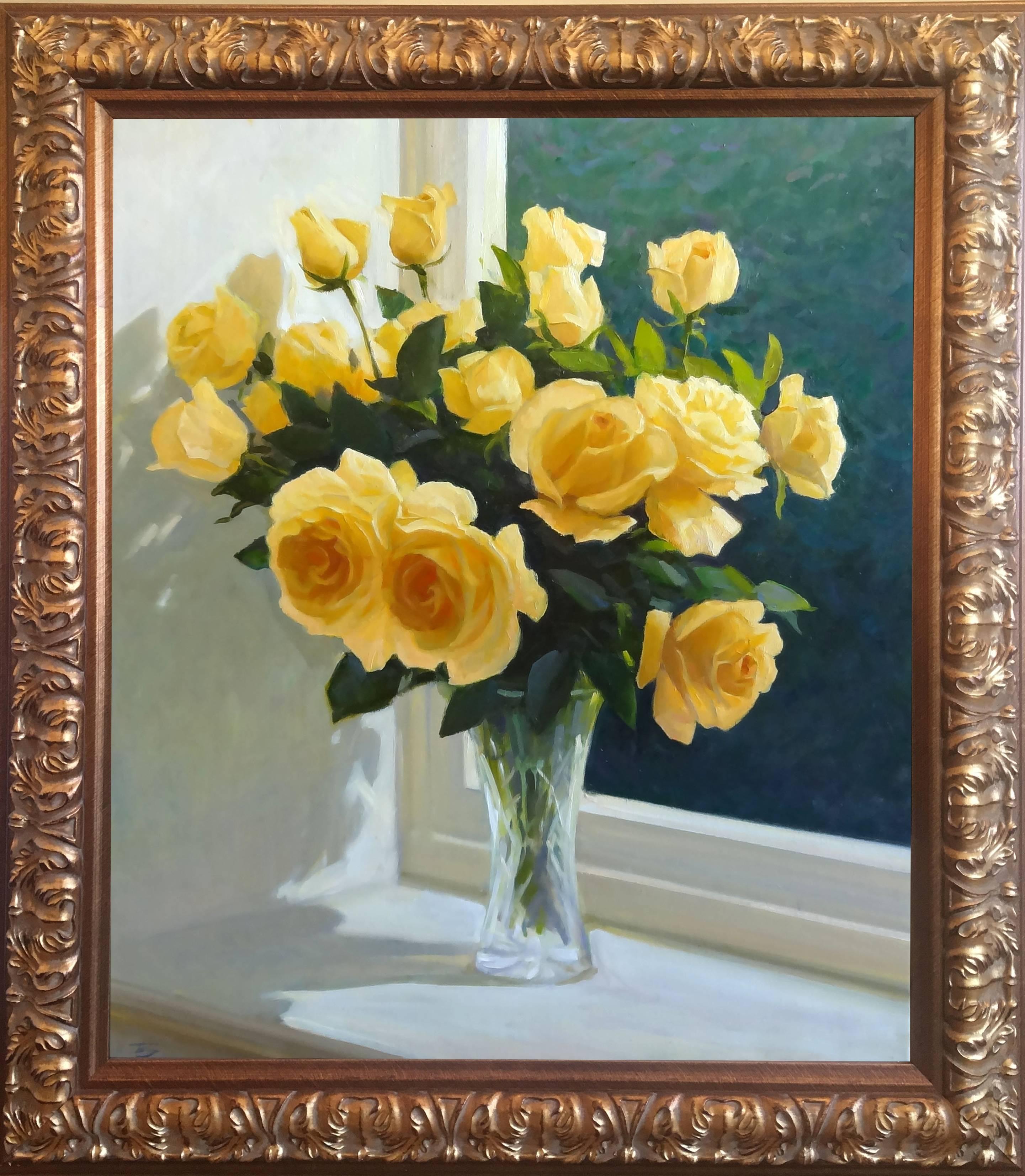 Yellow Roses - Painting by Yuri Bondarenko