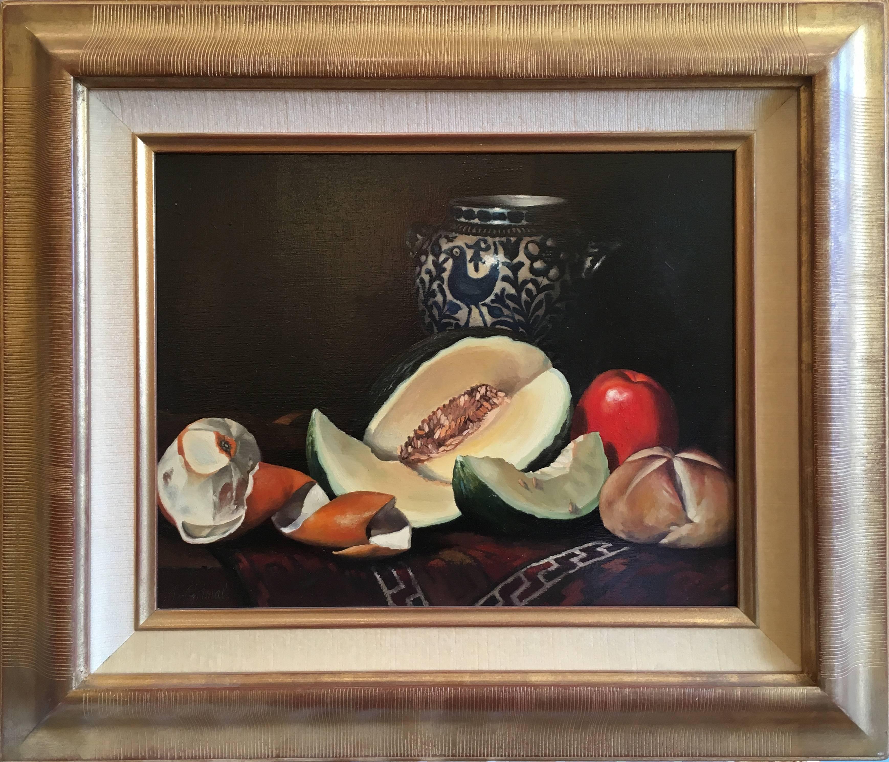 NATURE MORTE POTERIE - Painting by Jean Grimal