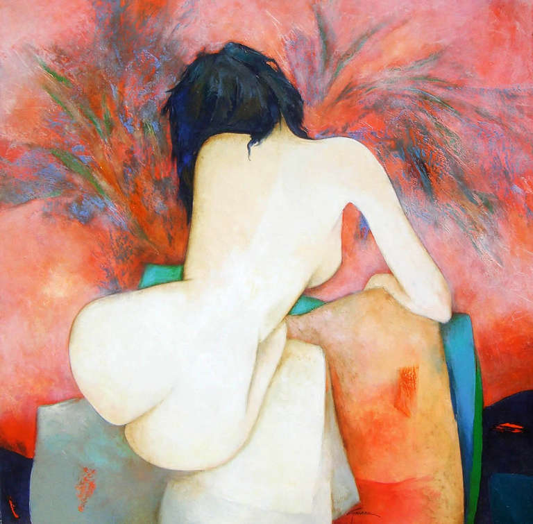 Claude Gaveau Nude Painting - Insouciance