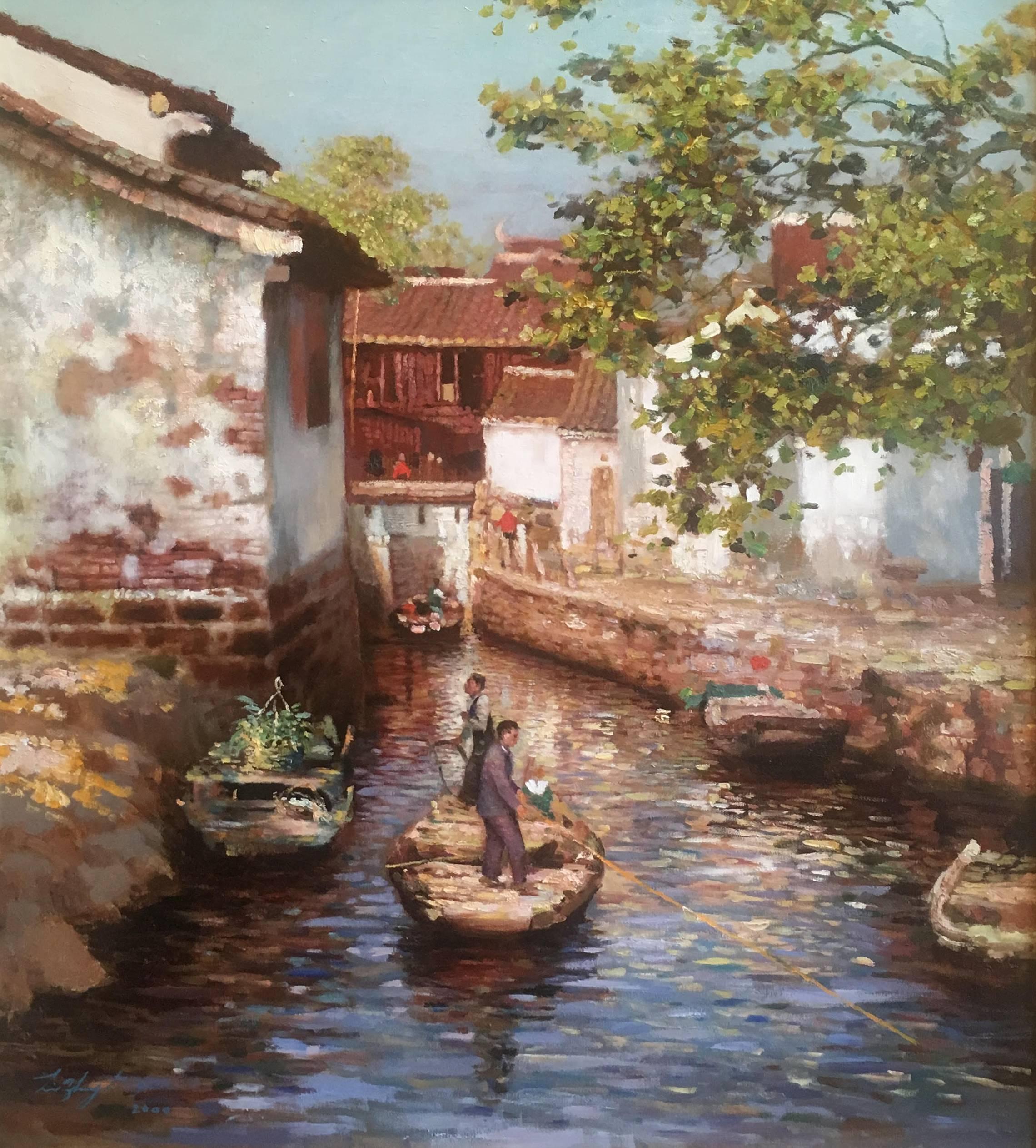 Li Zhong Liang Landscape Painting - Morning Market