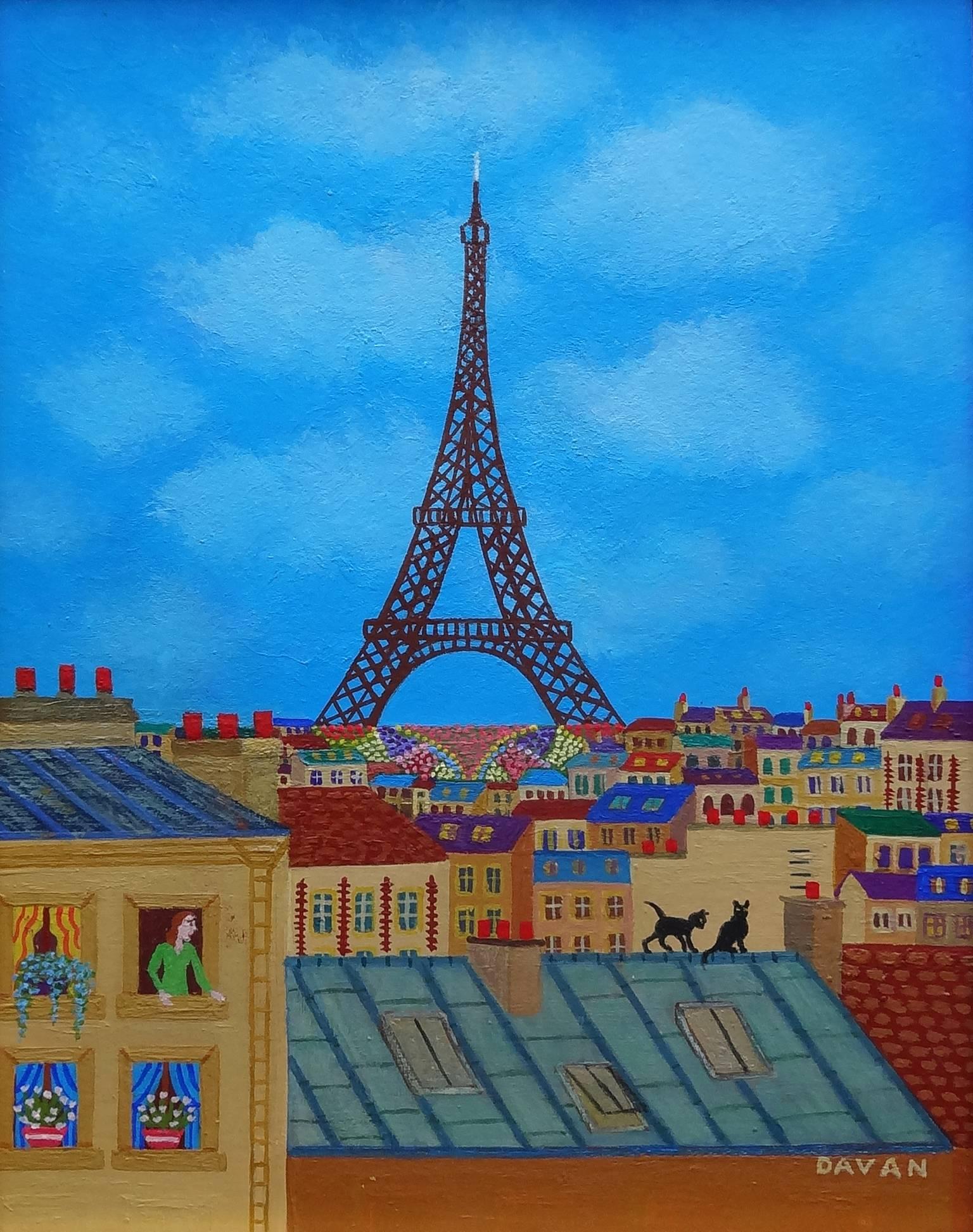 Yohanna Wanda Davan Landscape Painting - Tour Eiffel