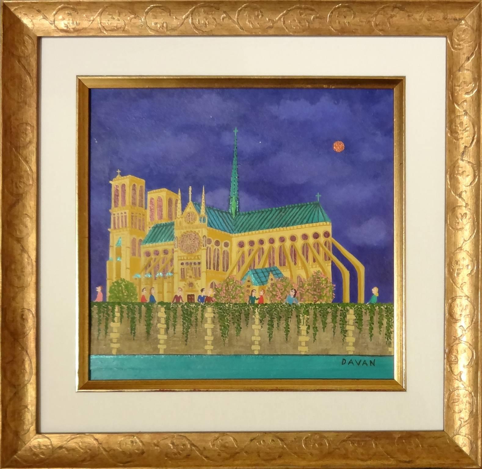 Notre-Dame - Painting by Yohanna Wanda Davan