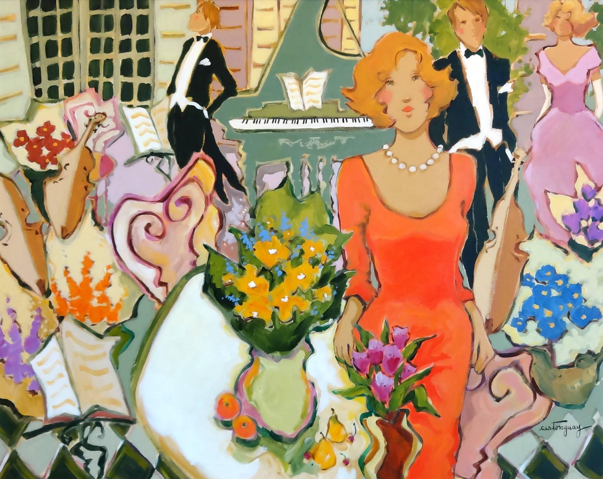 Claudette Castonguay Figurative Painting - Après-Midi Musicale