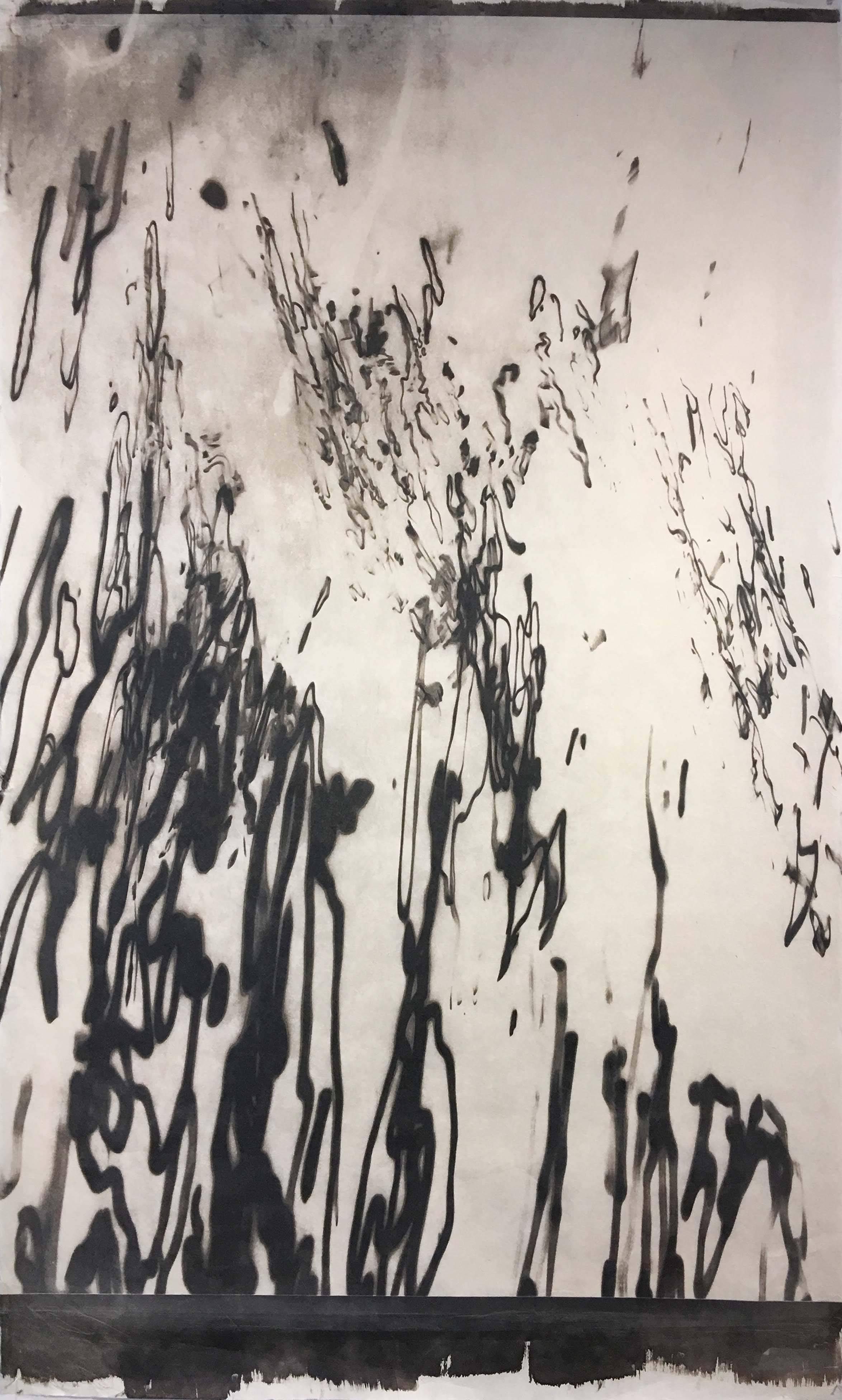 Bruna Stude Abstract Photograph - Squid Ink on Kozo No. 3