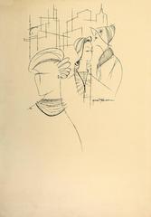 Three Women in New York, Modern Art, Ink on Paper, New York
