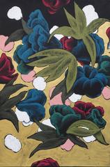 Painting on paper "Gold 
Flowers"