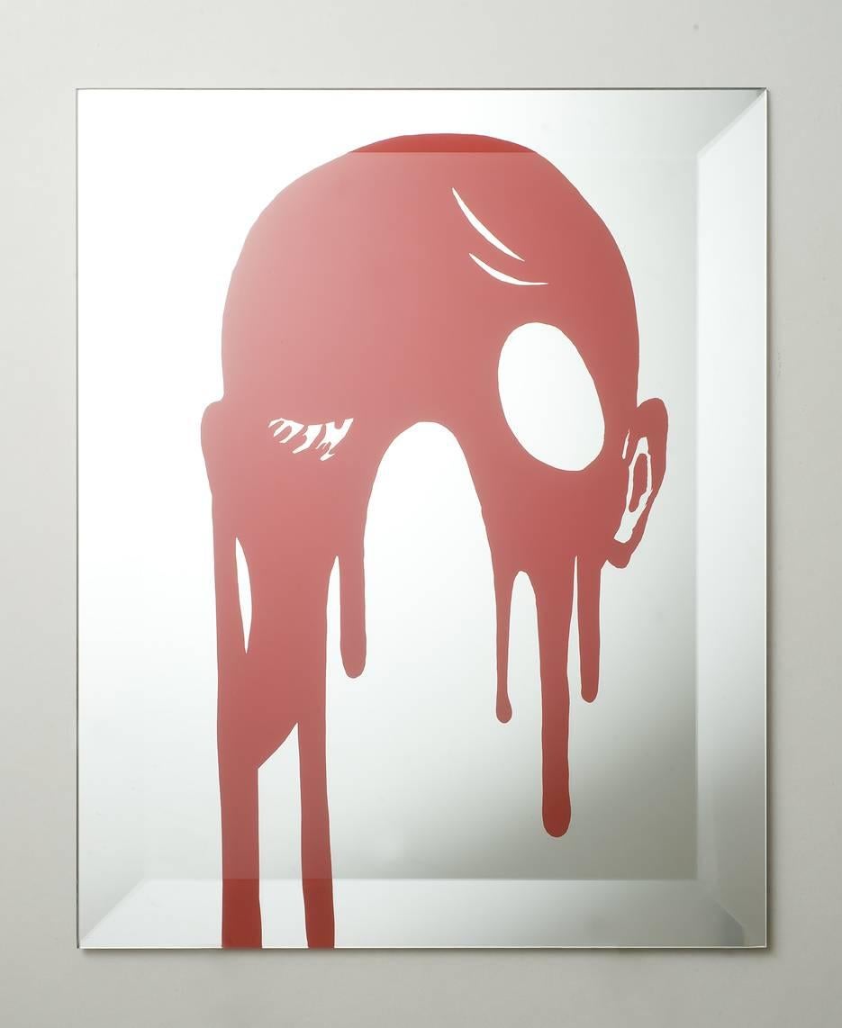 Françoise Pétrovitch Portrait Print - Silkscreen on mirror "How Are You Today ?"