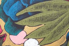 Painting on paper "Gold & Flowers"