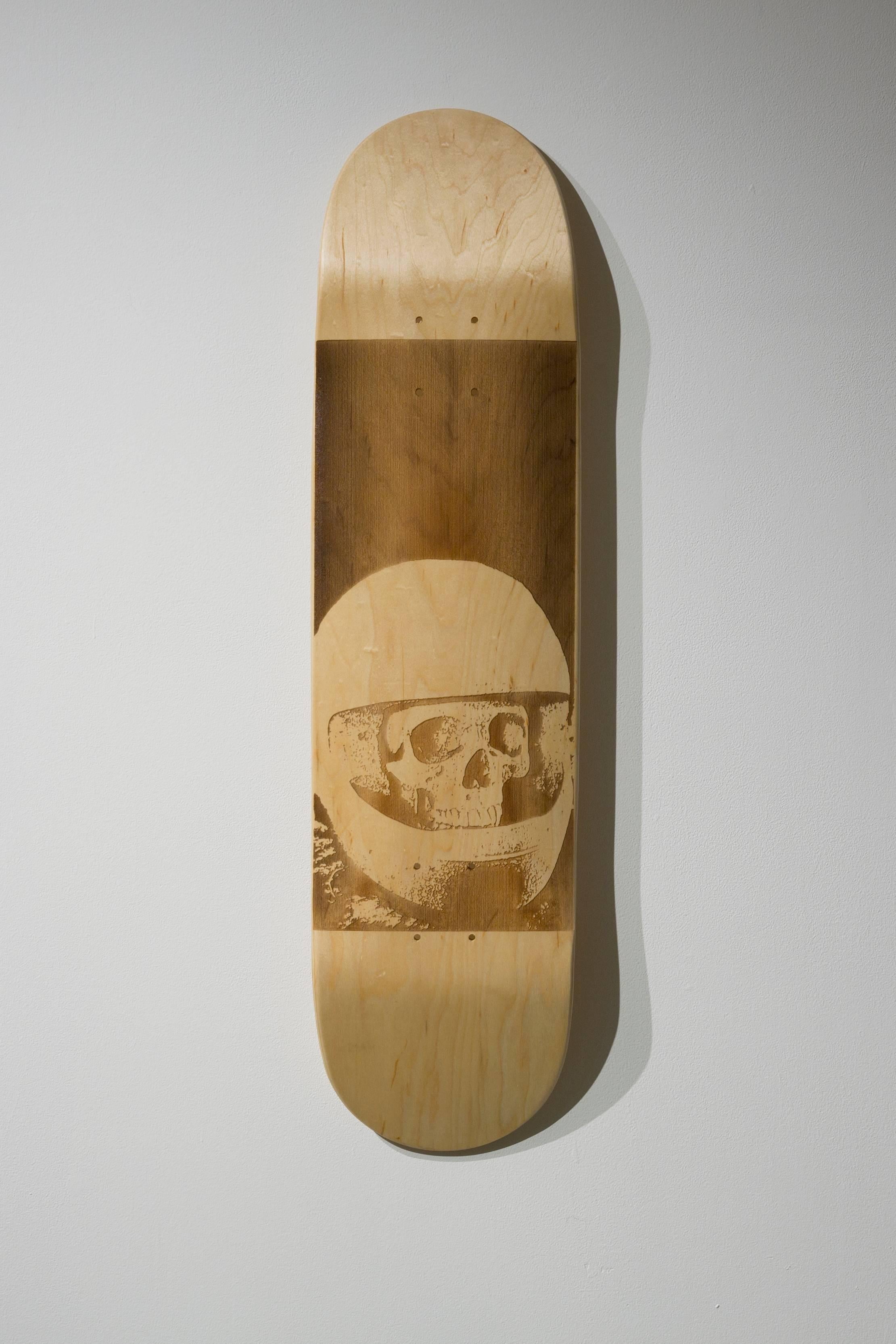 Brandon Vickerd Figurative Sculpture - Ghost Rider from the series Skateboard Deck
