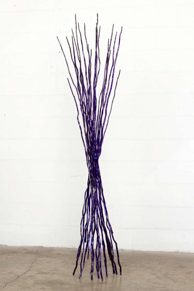 Shayne Dark Abstract Sculpture - Interlace – Purple