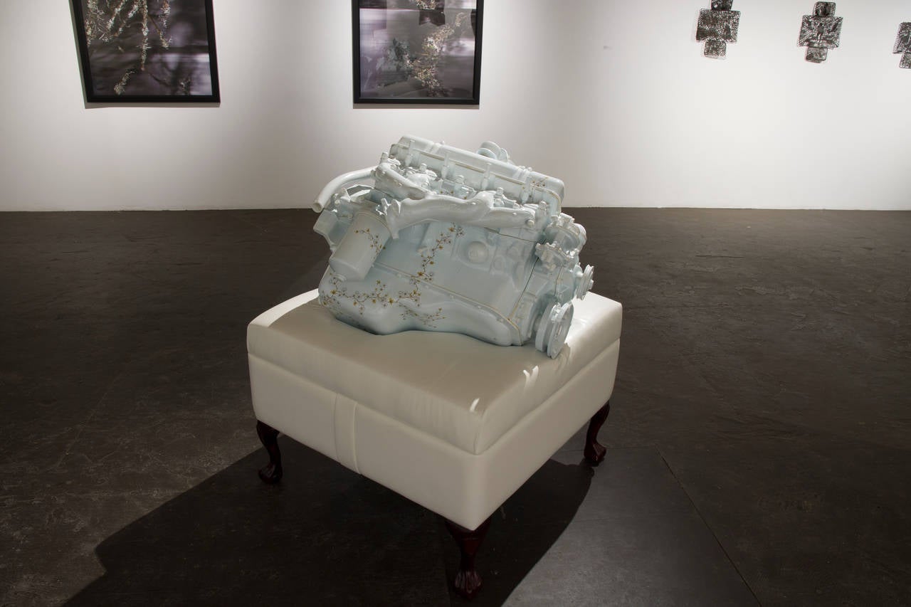 Clint Neufeld is a sculptor who works with concepts of masculine identity, currently in the form of ceramic transformations of engines and transmissions.

Neufeld was born and raised in small town Saskatchewan. Prior to pursuing a career in art,