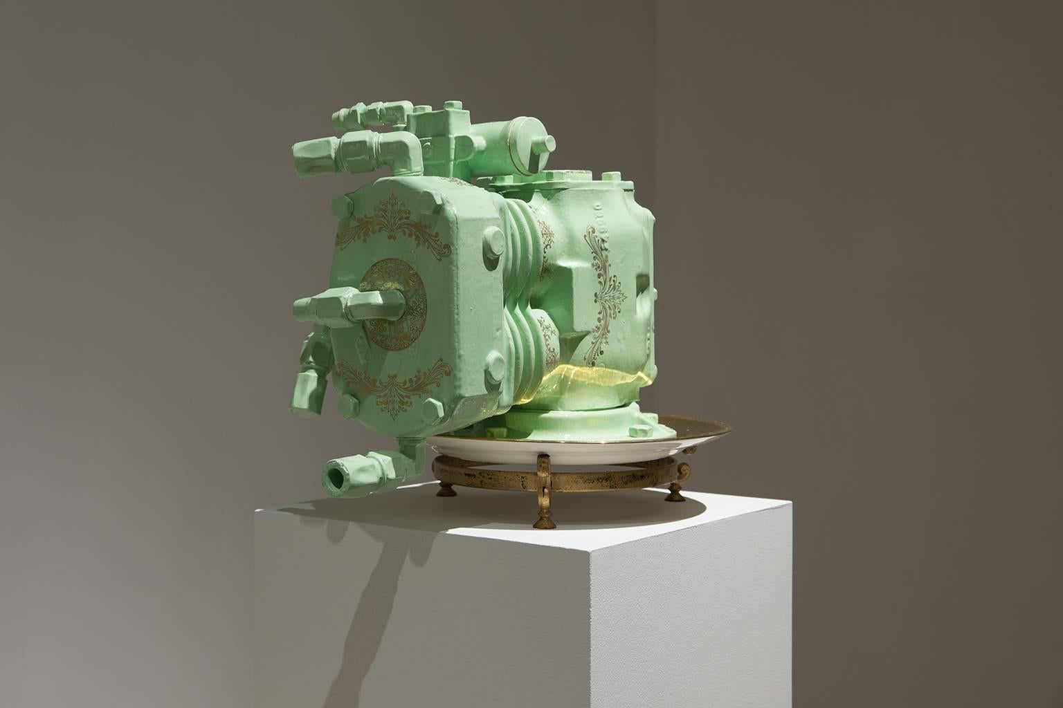 Detroit Diesel Turbo-Plattenteller (Zeitgenössisch), Sculpture, von Clint Neufeld