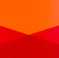 Estudio para «Burning 25», acrílico abstracto sobre panel de madera, sin enmarcar, 25x25