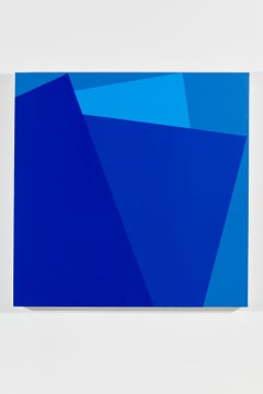 Blues Again, Abstract Acrylic on Wood Panel, Unframed 25 x 25