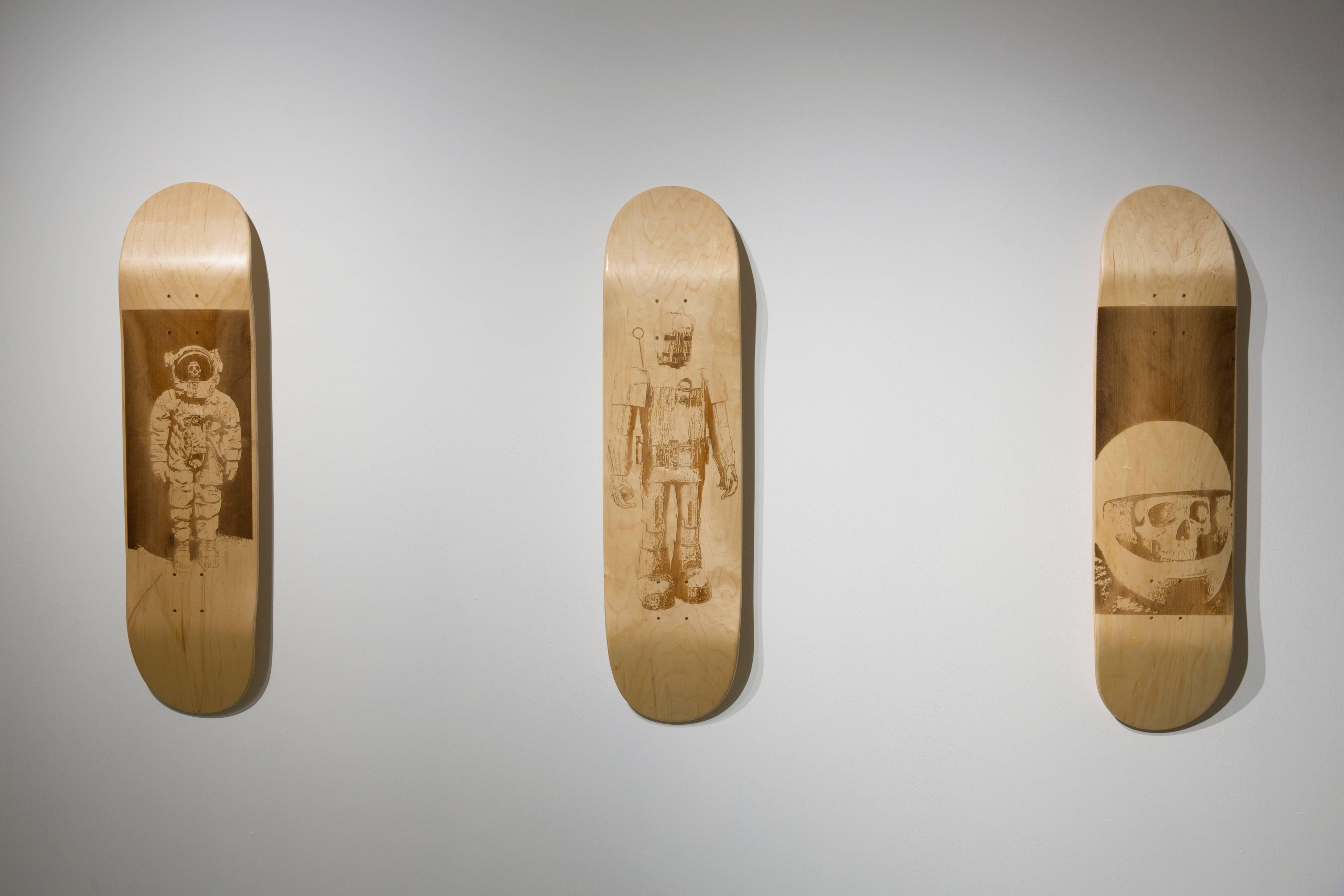 Dead Astronaut from the series Skateboard Deck - Sculpture by Brandon Vickerd