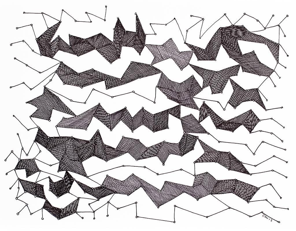 Colleen Wolstenholme Abstract Drawing – Untitled aus der Serie Shifty Packets