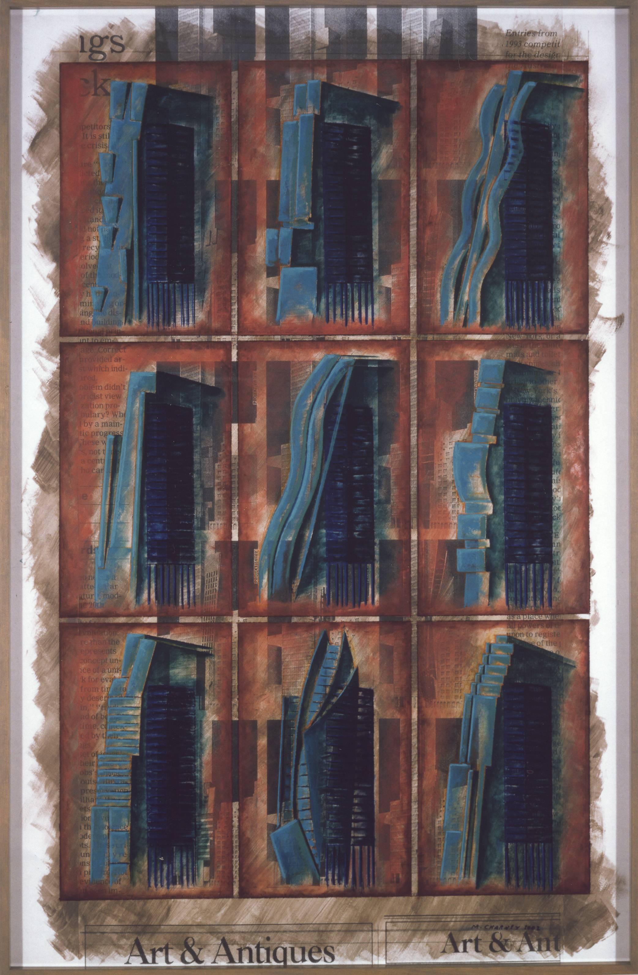 One size fits all / 4: From J.L Durand to Manhattan Skyscraper Culture - Mixed Media Art by Melvin Charney