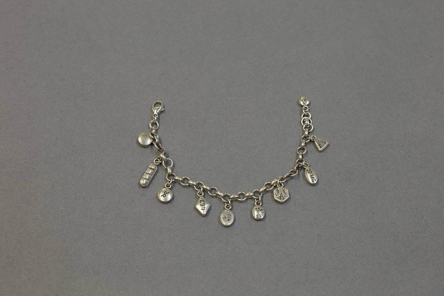 Untitled (9 Charm Bracelet) - Contemporary Sculpture by Colleen Wolstenholme