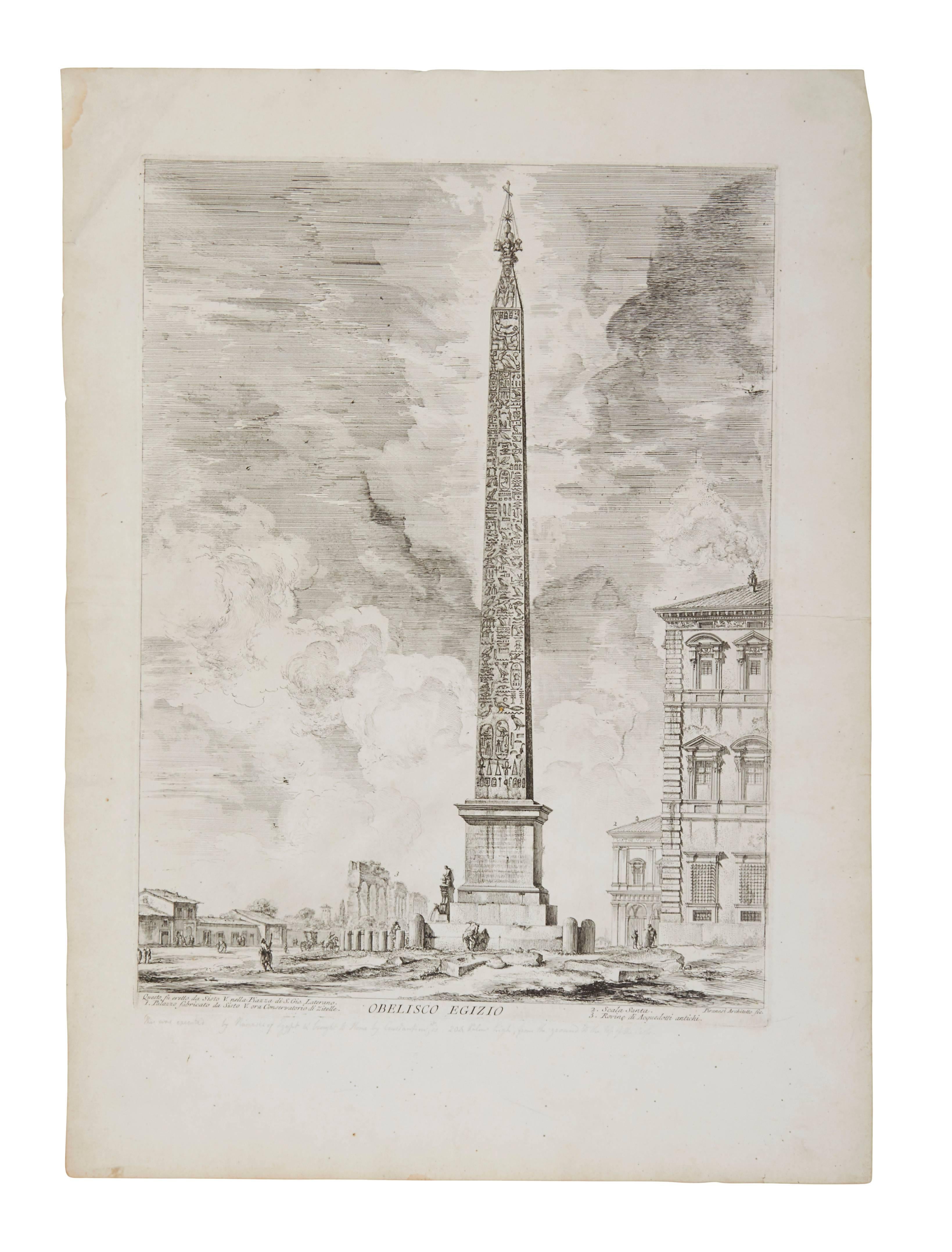 Giovanni Battista Piranesi Landscape Print - Egyptian Obelisk