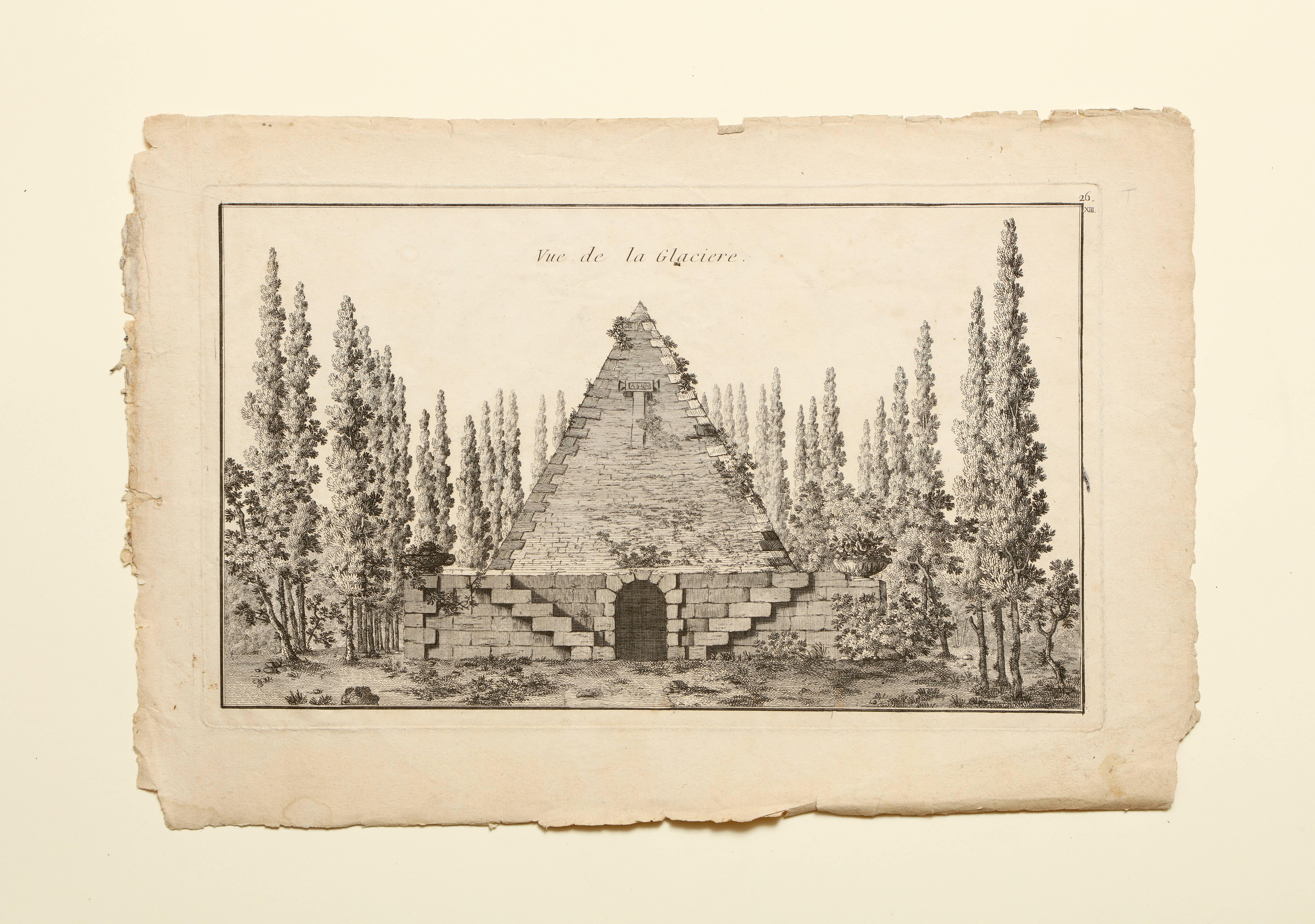 Georges-Louis Le Rouge Landscape Print - La Glaciere Plate from Jardins Anglo-Chinois