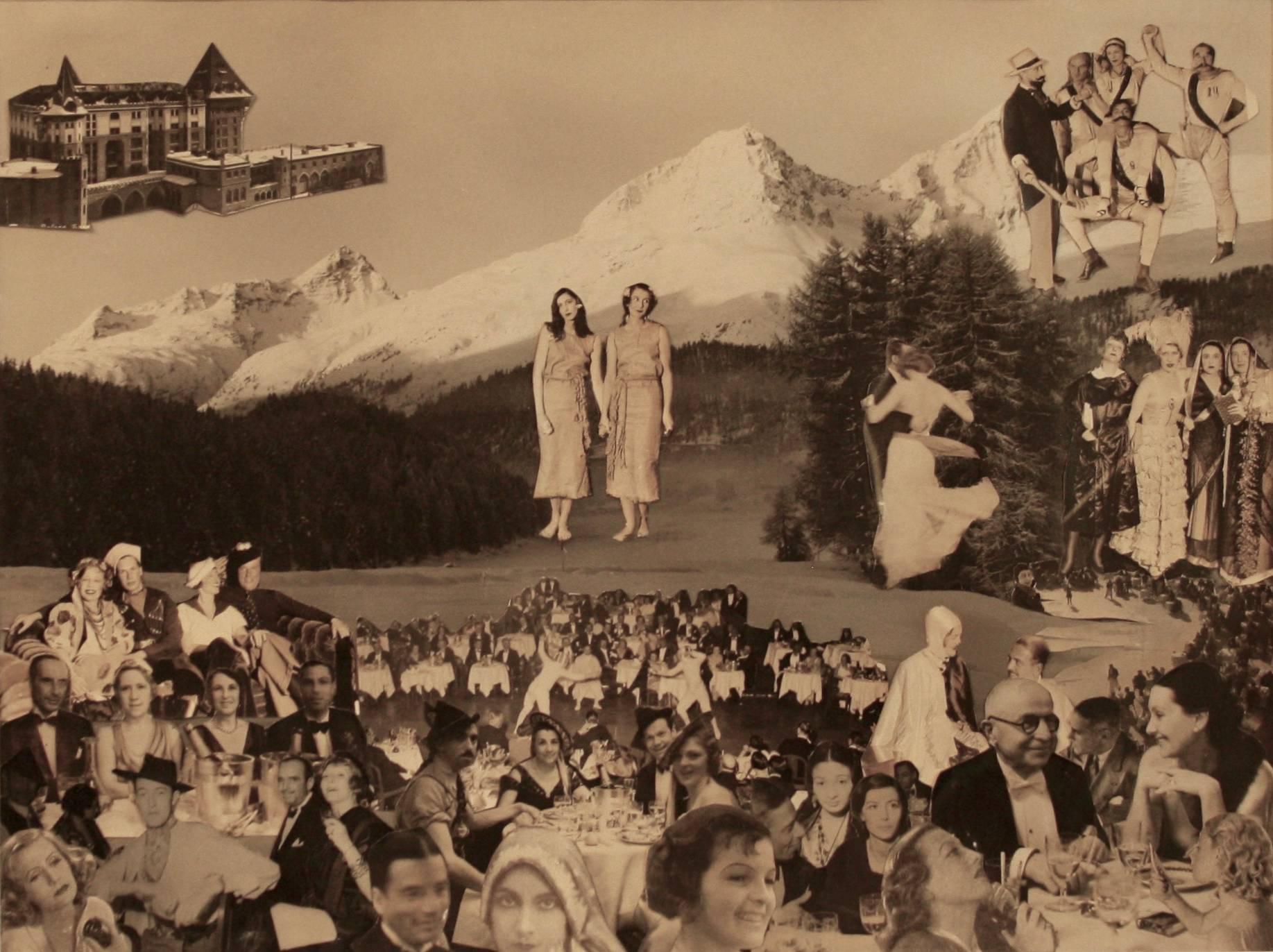 Etienne de Beaumont Black and White Photograph - Fete in the Alps Collage