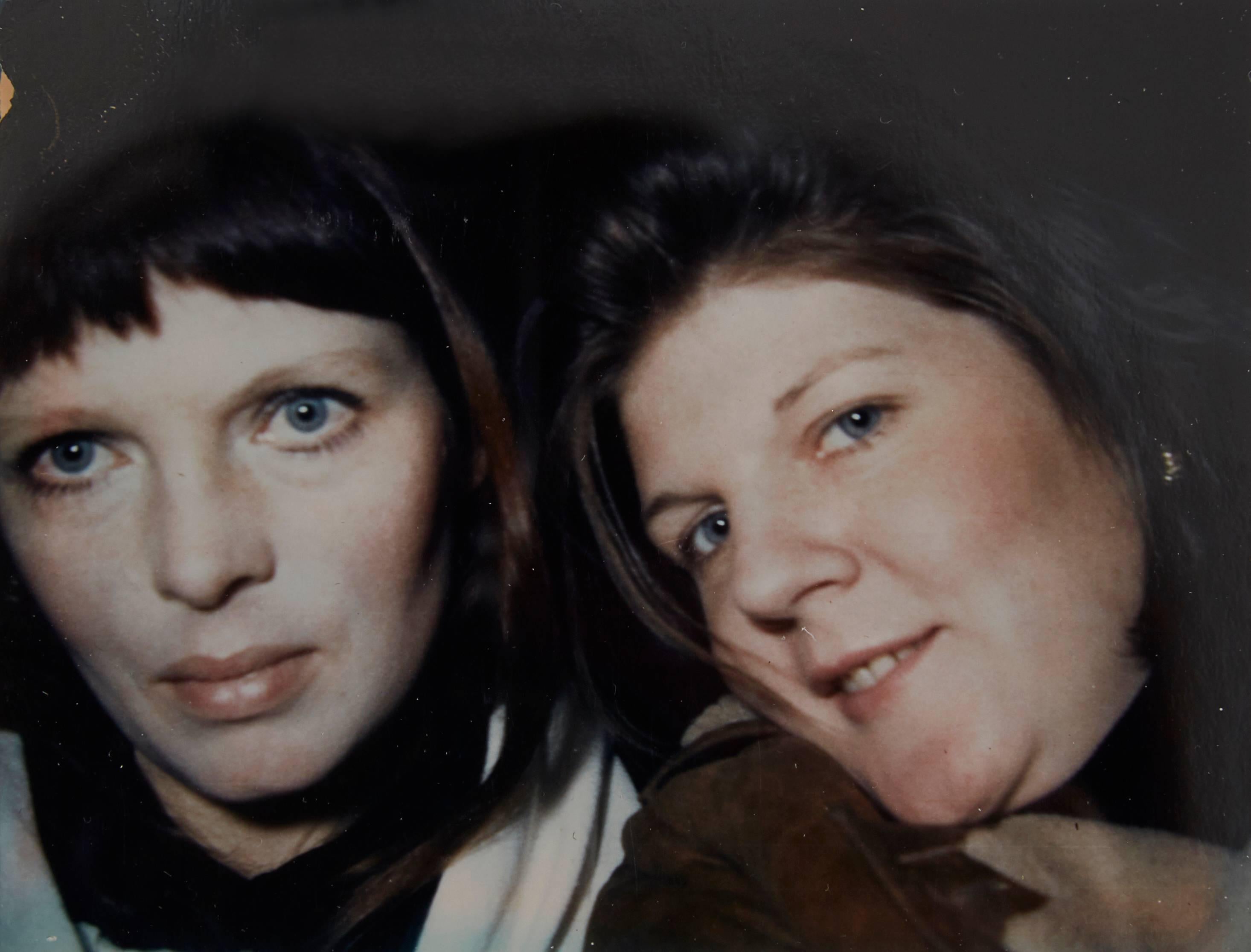 Original polaroid of iconic model and singer Nico and Warhol superstar Brigid Berlin (aka Brigid Polk) taken by Berlin.  Berlin was one of Warhol's closest confidants and prominent member of the Factory.  This polaroid is from her personal
