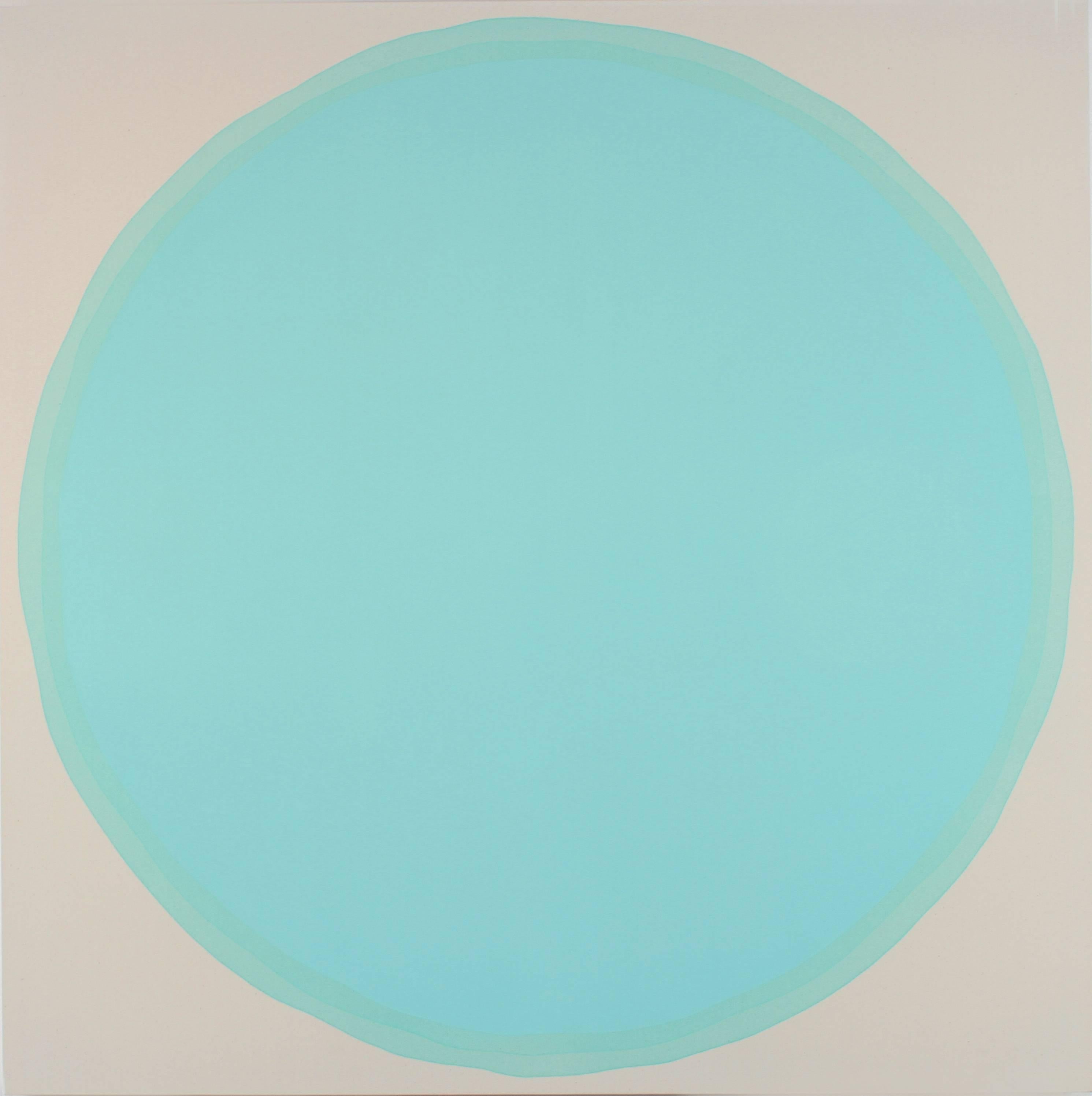 Dawn Arrowsmith Abstract Painting – Blaues Mittelmeerblau