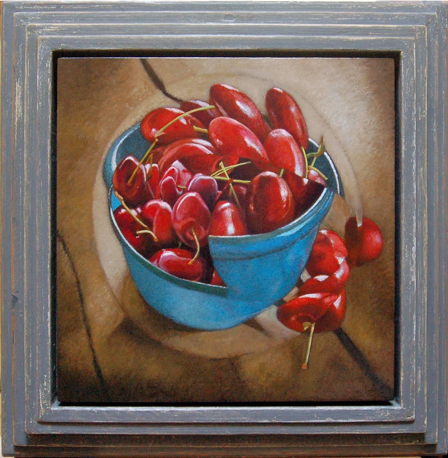 Raspberries painting  Fruit still life original art Red berries  artwork Food still life kitchen wall decor 20x16 by ArtVAV