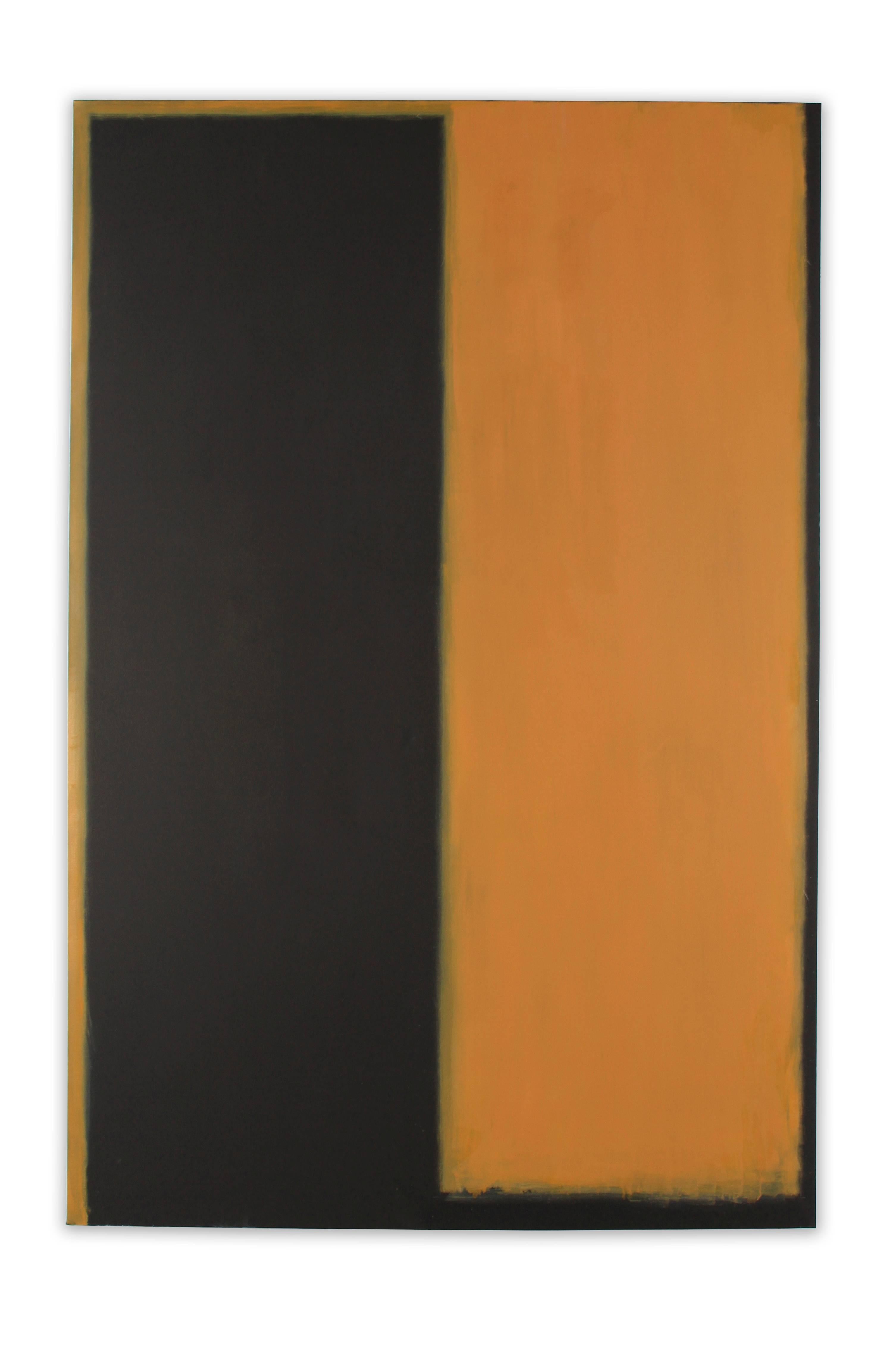 Peter Lodato Abstract Painting - Ochre and Black Number Two