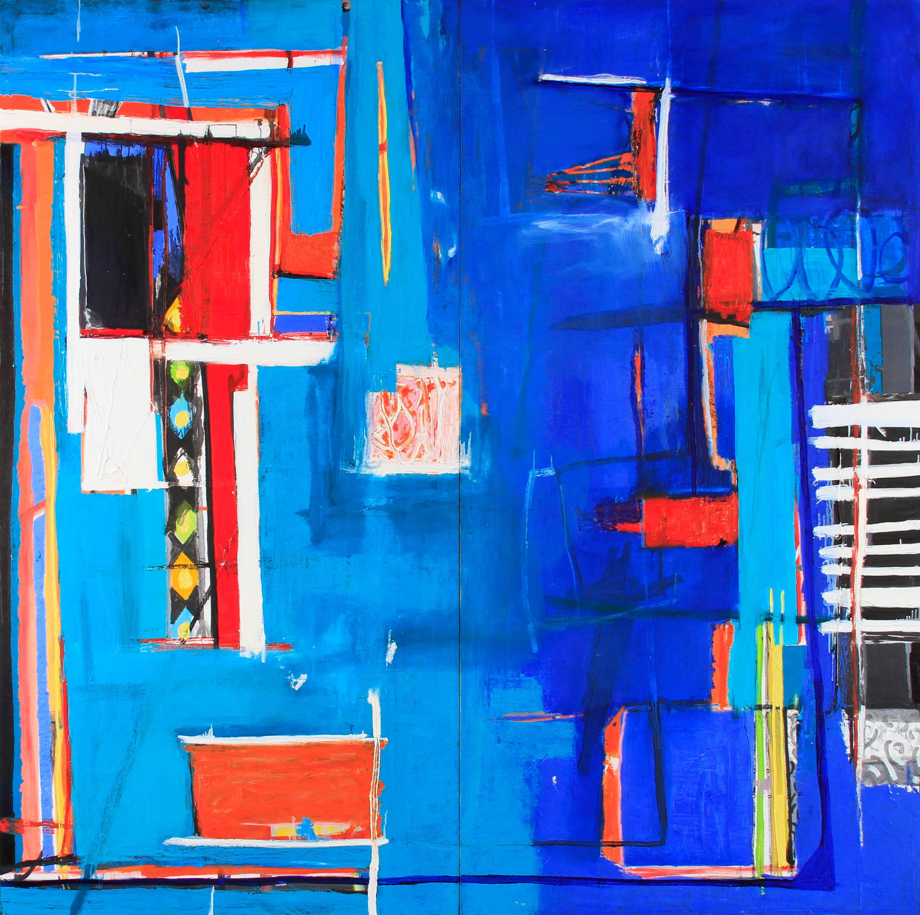 Gustavo Ramos Rivera Abstract Painting - Pablo et Wifredd un Rendezvous