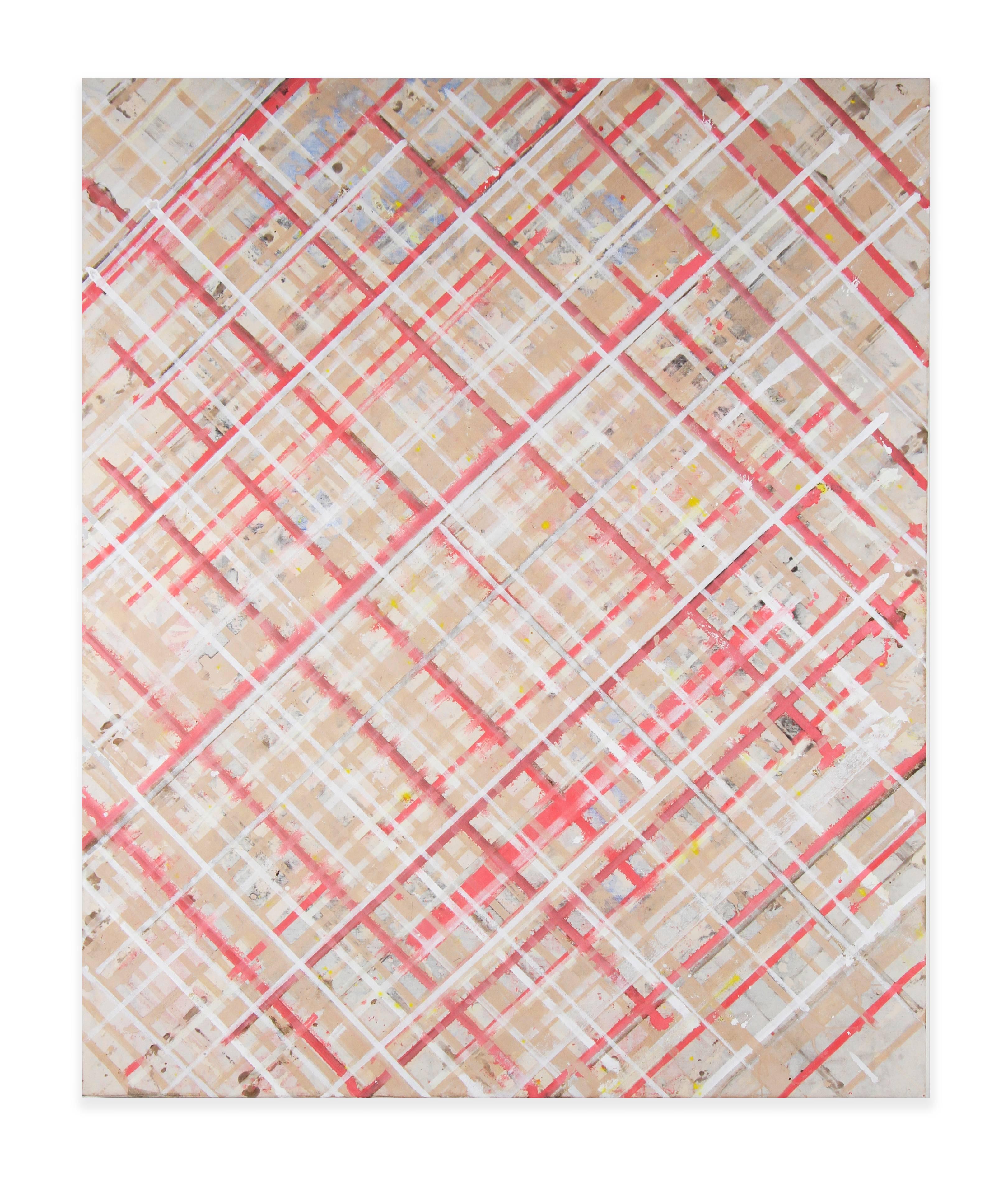 Pink Grid #1 - Painting by Ed Moses