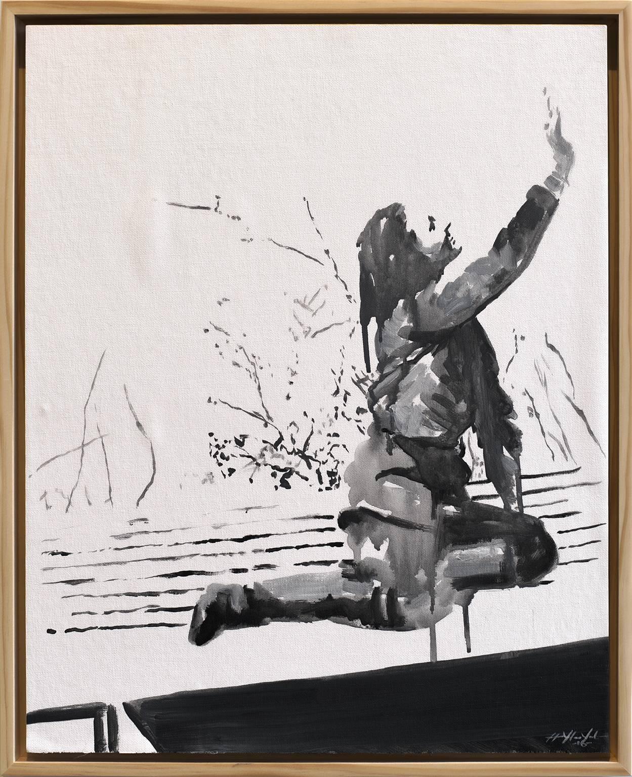 Haylee Ryan Figurative Painting - Ladies of Lake Worth: Kneeling Pose #3 - Reach