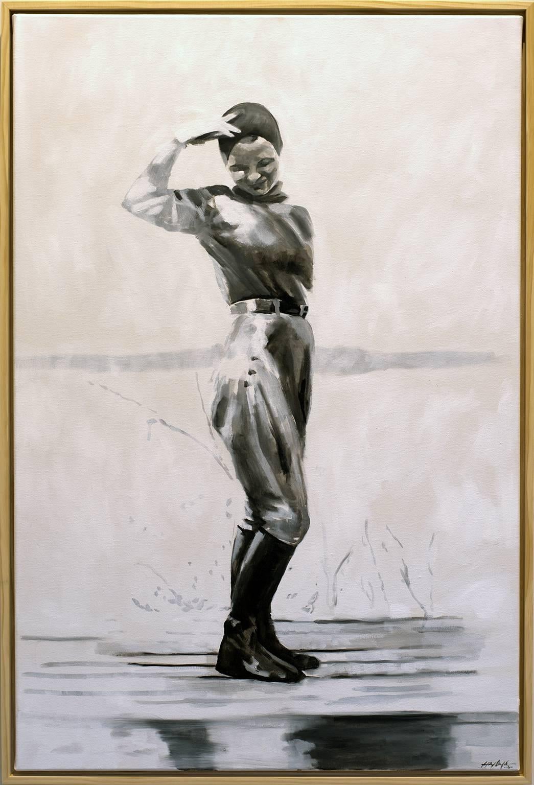 Haylee Ryan Figurative Painting - Ladies of Lake Worth: Standing Pose #1 - Hand to Forehead