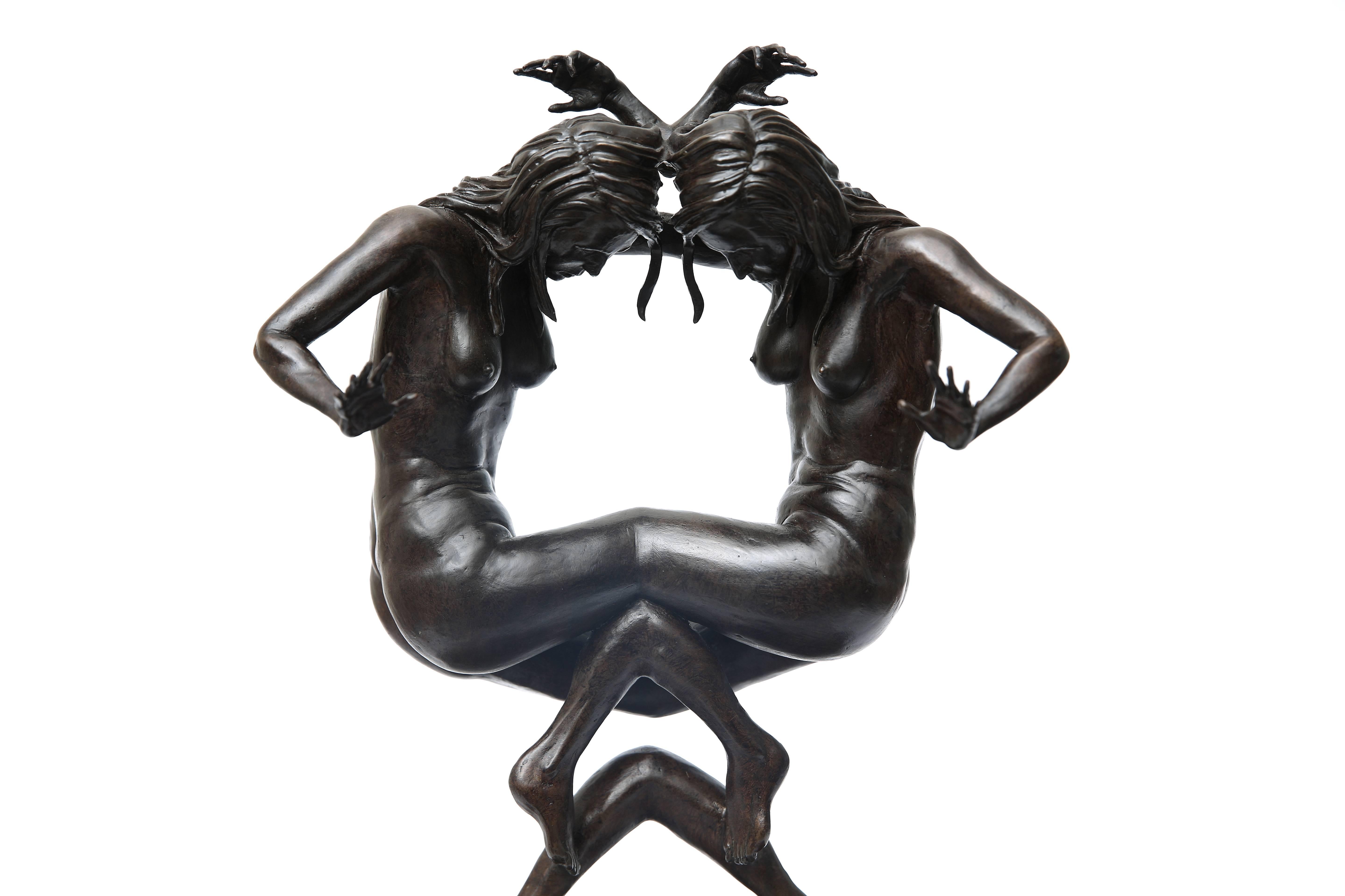 Hobbes Vincent 
Mirror Female
2016
Bronze sculpture 
19in W x 19in D x 21in H  
Edition of 12  
Acquired directly from artist.    

Hobbes Vincent is one of the Dallas art world's most treasured enigmas. Born in Mexico, then (as he tells it)