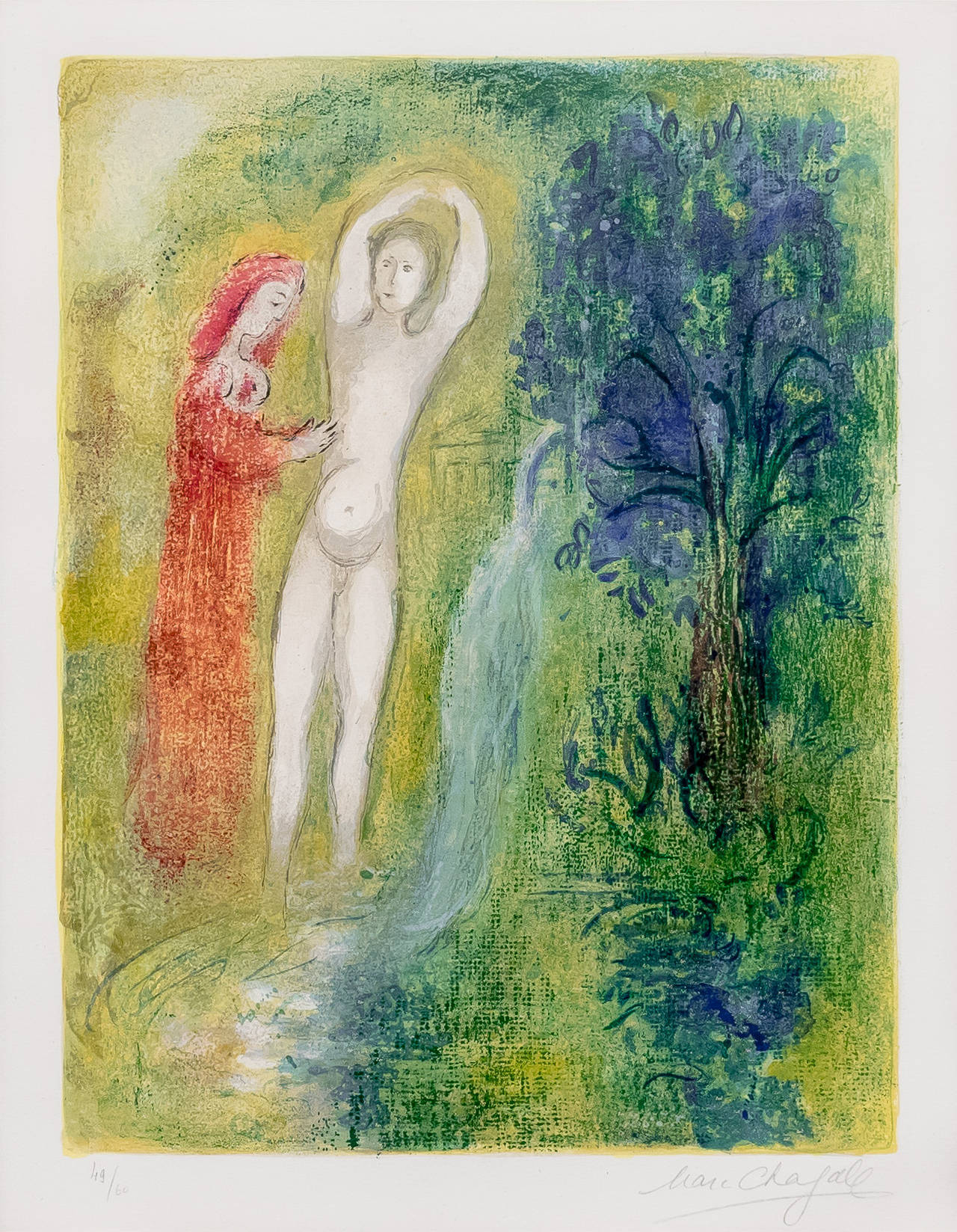 Daphnis et Chloe au Bord de la Fontaine - Print by Marc Chagall