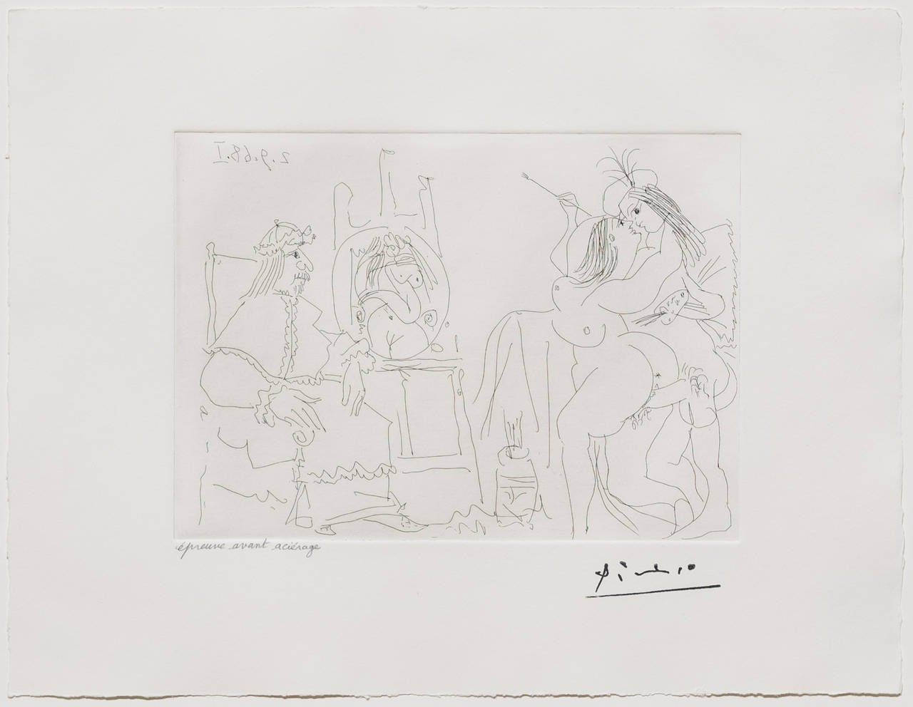 Raphael et la Fornarina X: Le Pape a Fait Apporter son Fauteuil - Print by Pablo Picasso