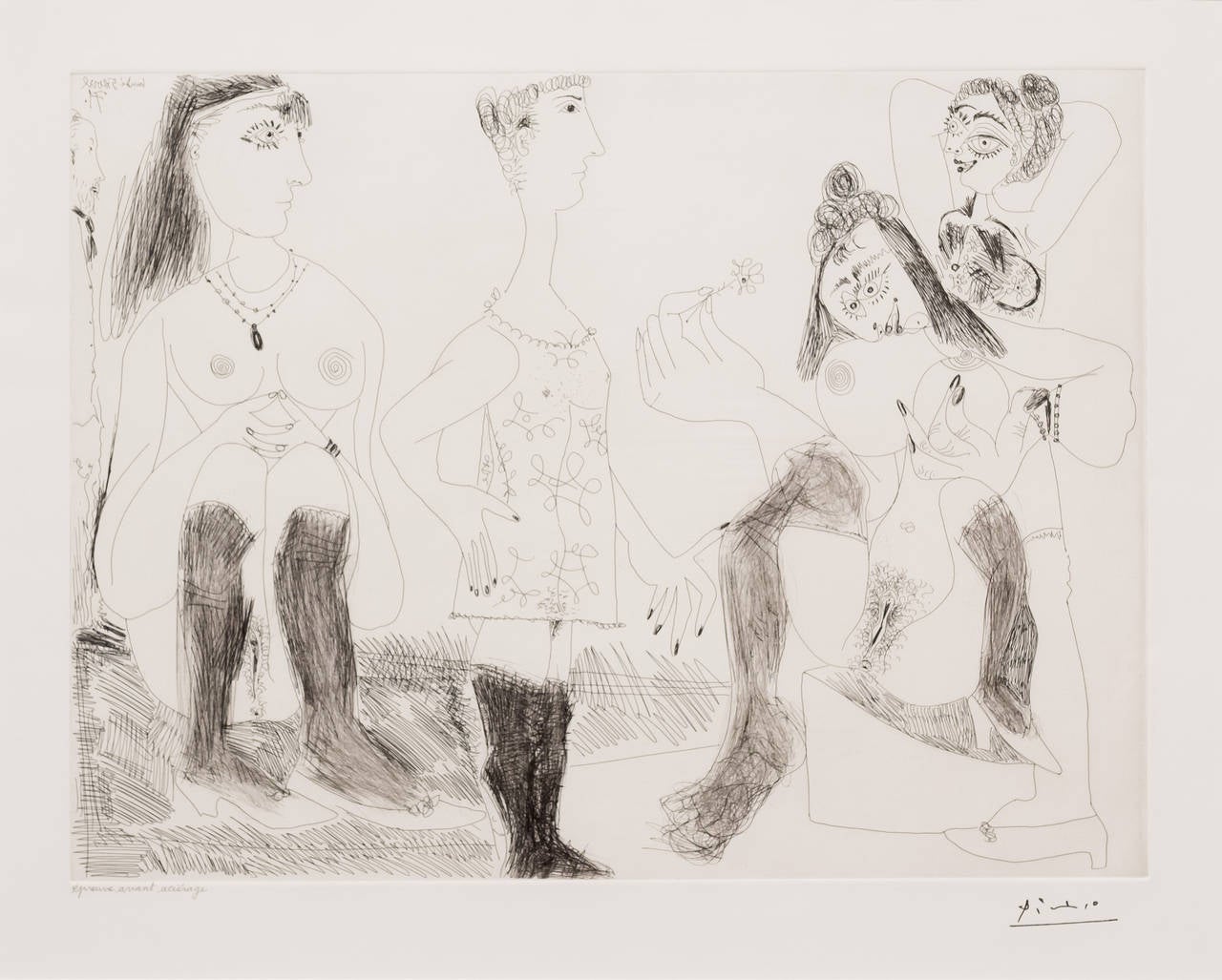 Degas Songeant Filles Entre Elles - Print by Pablo Picasso