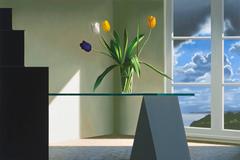 Tulips on Glass Table